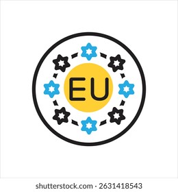 Vector multi color icon for european