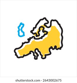 Vector multi color icon for european