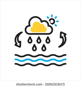 Vector multi color icon for evaporation