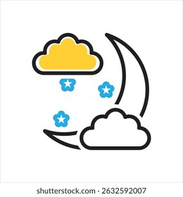 Vector multi color icon for evening