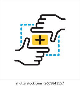 Vector multi color icon for expand