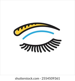 Vector multi color icon for eye lashes brow