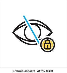 Vector icono multicolor para ojo apagado