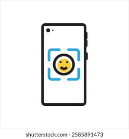 Vector multi color icon for face id