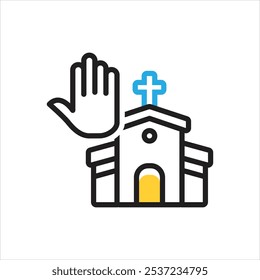 Icono multicolor del Vector para la fe