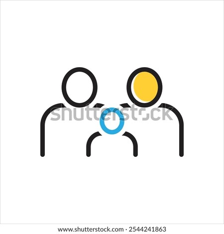 Vector multi color icon for familiar