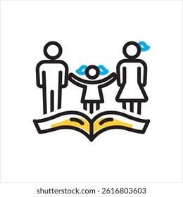 Vector multi color icon for family law