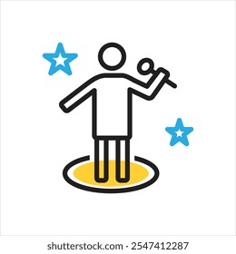 Icono multicolor del Vector para el famoso 