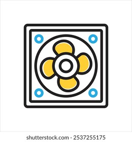 Icono multicolor del Vector para el ventilador