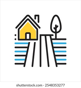 Vector multi color icon for farm