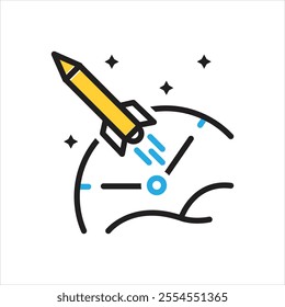 Vector multi color icon for fast