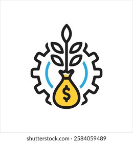 Vector multi color icon for financial