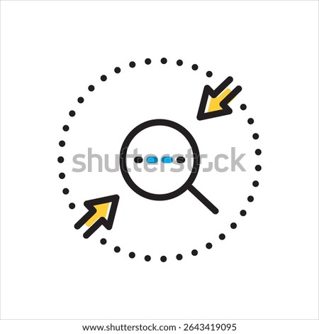 Vector multi color icon for find and replace