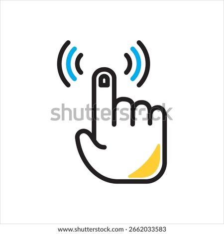 Vector multi color icon for finger tip