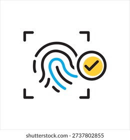 Vector multi color icon for fingerprint