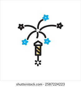 Vector multi color icon for fireworks