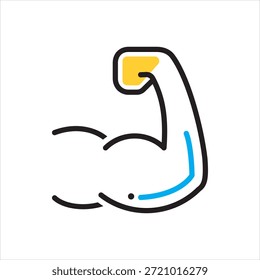 Icono multicolor de Vector para bíceps flexionado