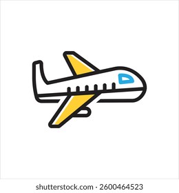 Vector multi color icon for flight