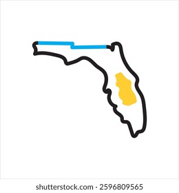 Vector multi color icon for florida