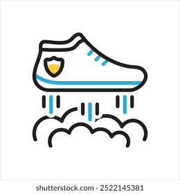 Vector multi color icon for flying shoes