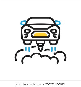 Vector multi color icon for flying car