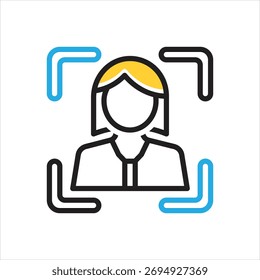 Vector multi color icon for focusing