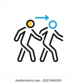 Vector multi color icon for following