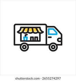Vector multi color icon for food truck