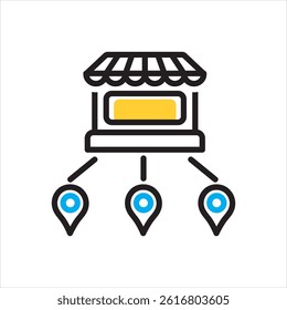 Vector multi color icon for franchises