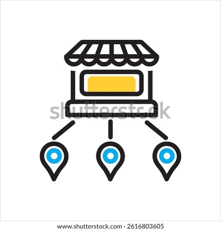 Vector multi color icon for franchises