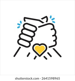 Vector multi color icon for friend