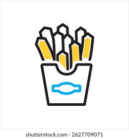 Vector multi color icon for fries