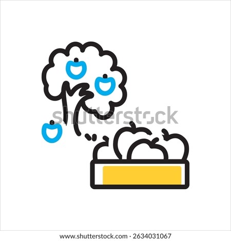 Vector multi color icon for fruit cultivation
