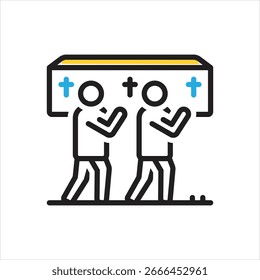 Vektor mehrfarbiges Symbol für die Beerdigung