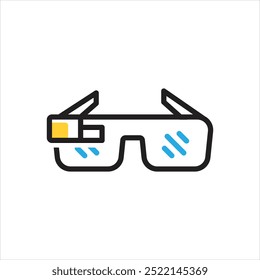 Vector multi color icon for future glass