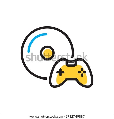 Vector multi color icon for game disc
