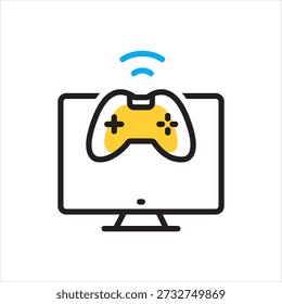Vector multi color icon for gaming pc