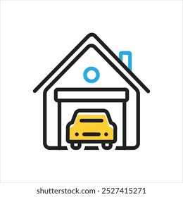 Vektor mehrfarbiges Symbol für Garage