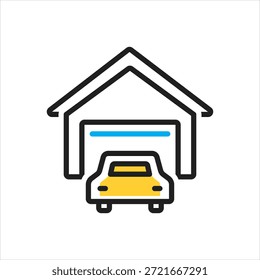 Vektor mehrfarbiges Symbol für Garage