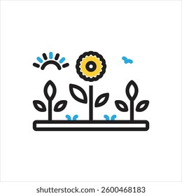 Vector multi color icon for garden