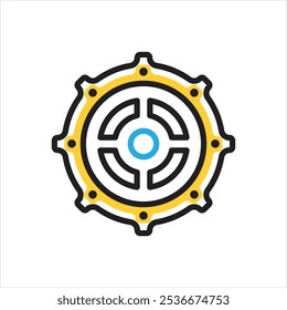 Ícone de vetor de várias cores para engrenagem