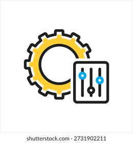 Vector multi color icon for gear