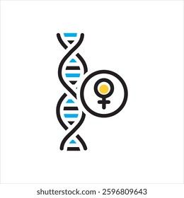 Vector multi color icon for genetic
