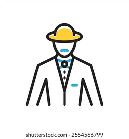 Vector multi color icon for gentleman