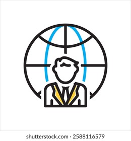 Vector multi color icon for global leadership