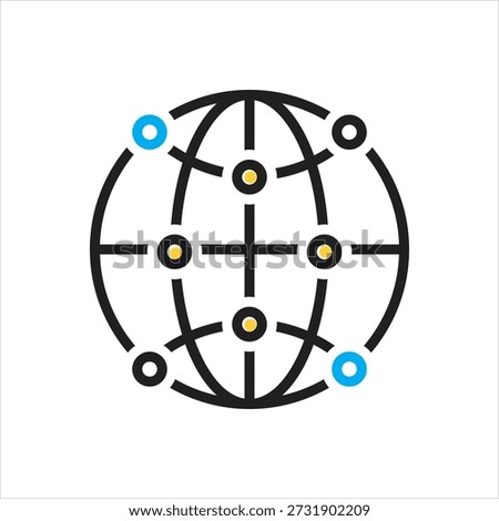 Vector multi color icon for globe node
