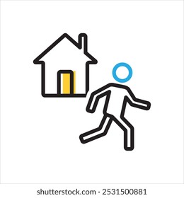 Vector multi color icon for Go out