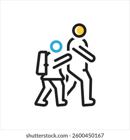 Vector multi color icon for go to school