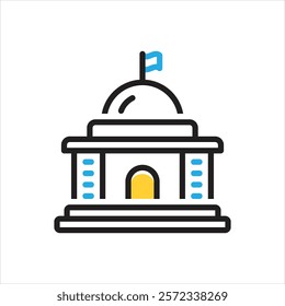 Vector multi color icon for government