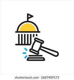 Icono multicolor del Vector para la acción del gobierno